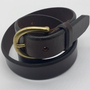 VINTAGE FOSSIL BELT w/ GOLD BUCKLE || Brown || Med